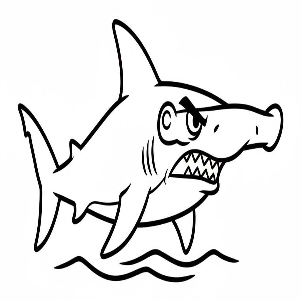Zeichne Hammerhai kostenlos druckbare