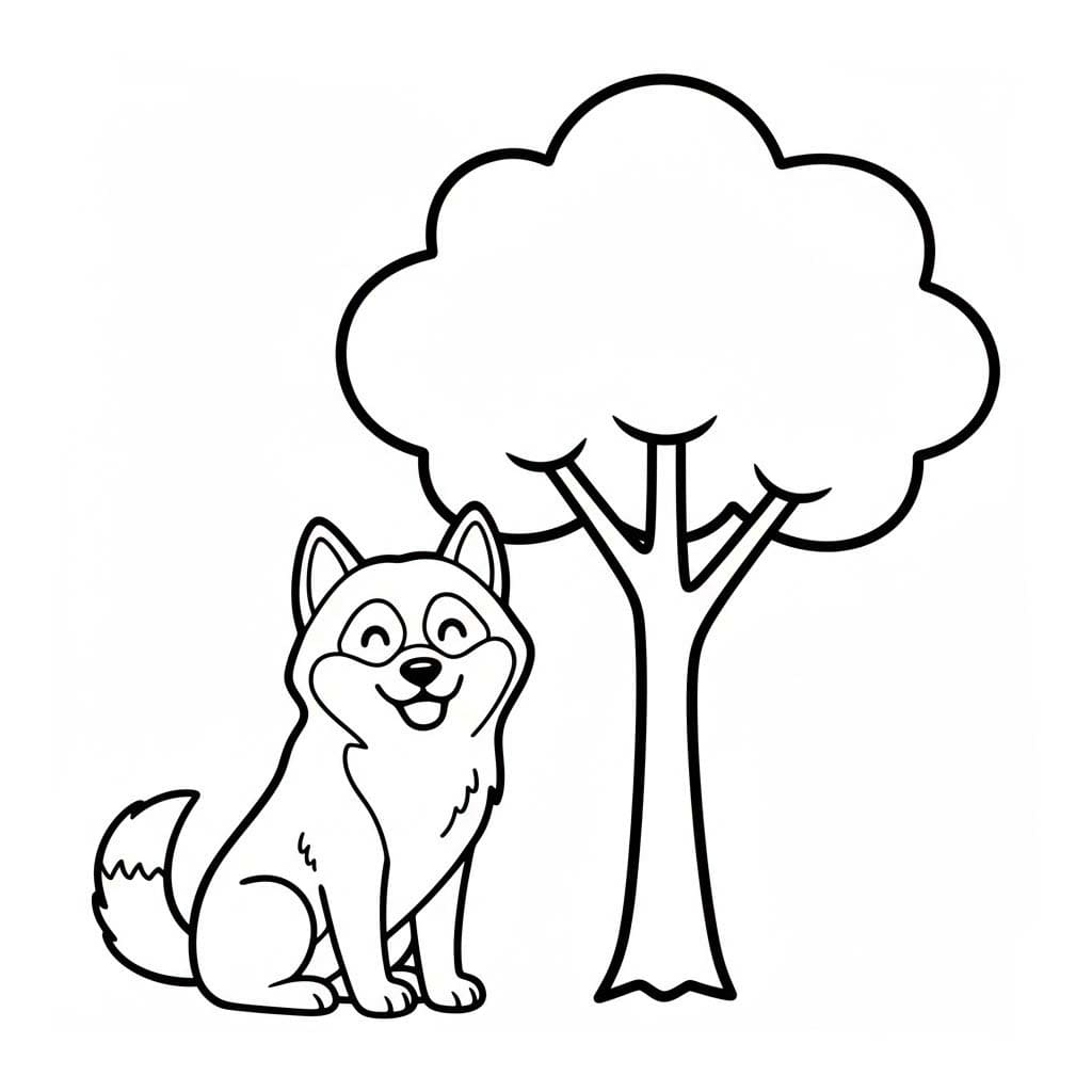 Zeichne Husky druckbare basisch