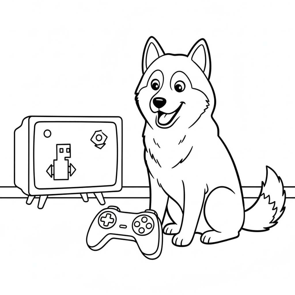 Zeichne Husky druckbare für Kinder