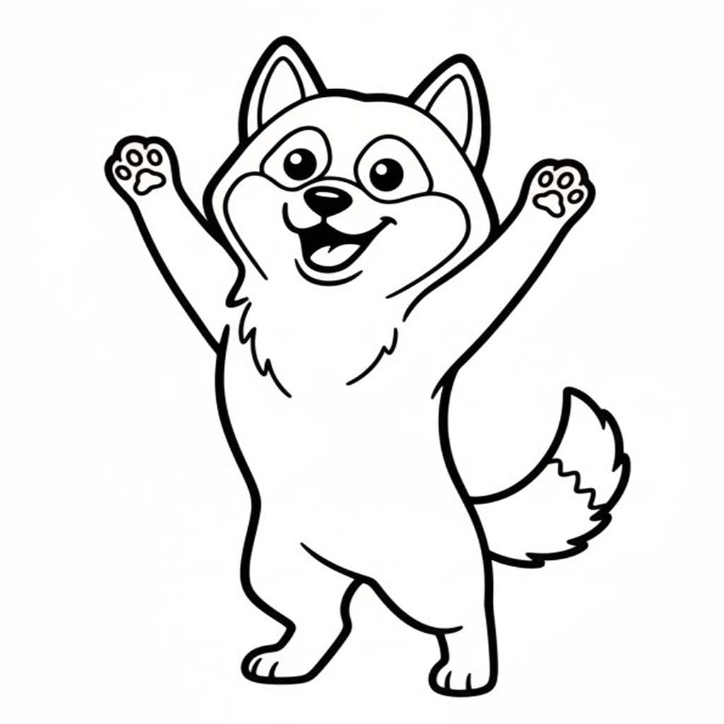 Zeichne Husky druckbare schlicht