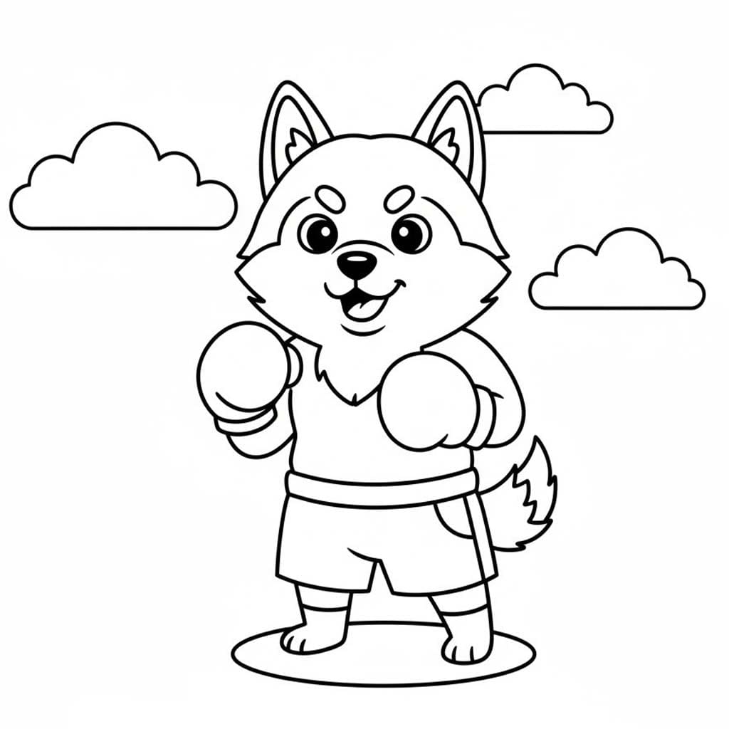 Zeichne Husky für Kinder