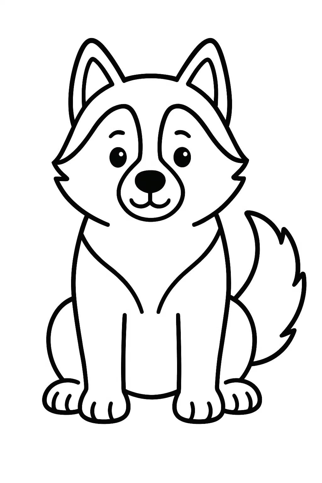 Zeichne Husky schlicht