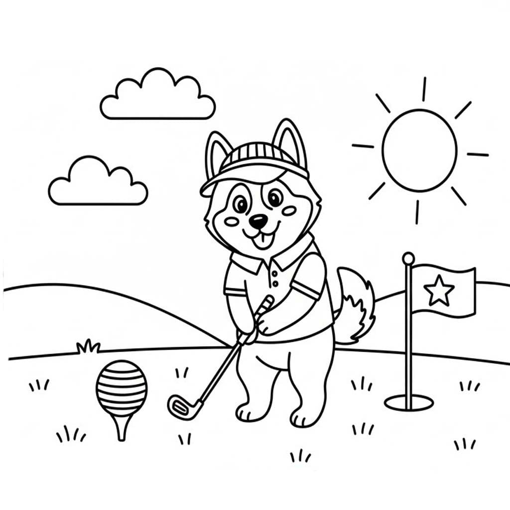 Zeichne Husky zum Ausdrucken