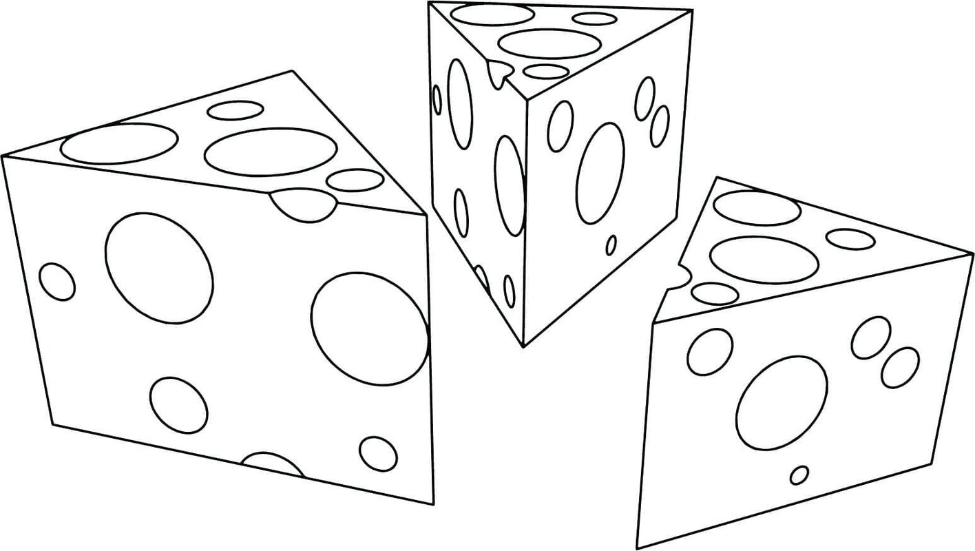 Zeichne Käse druckbare schlicht