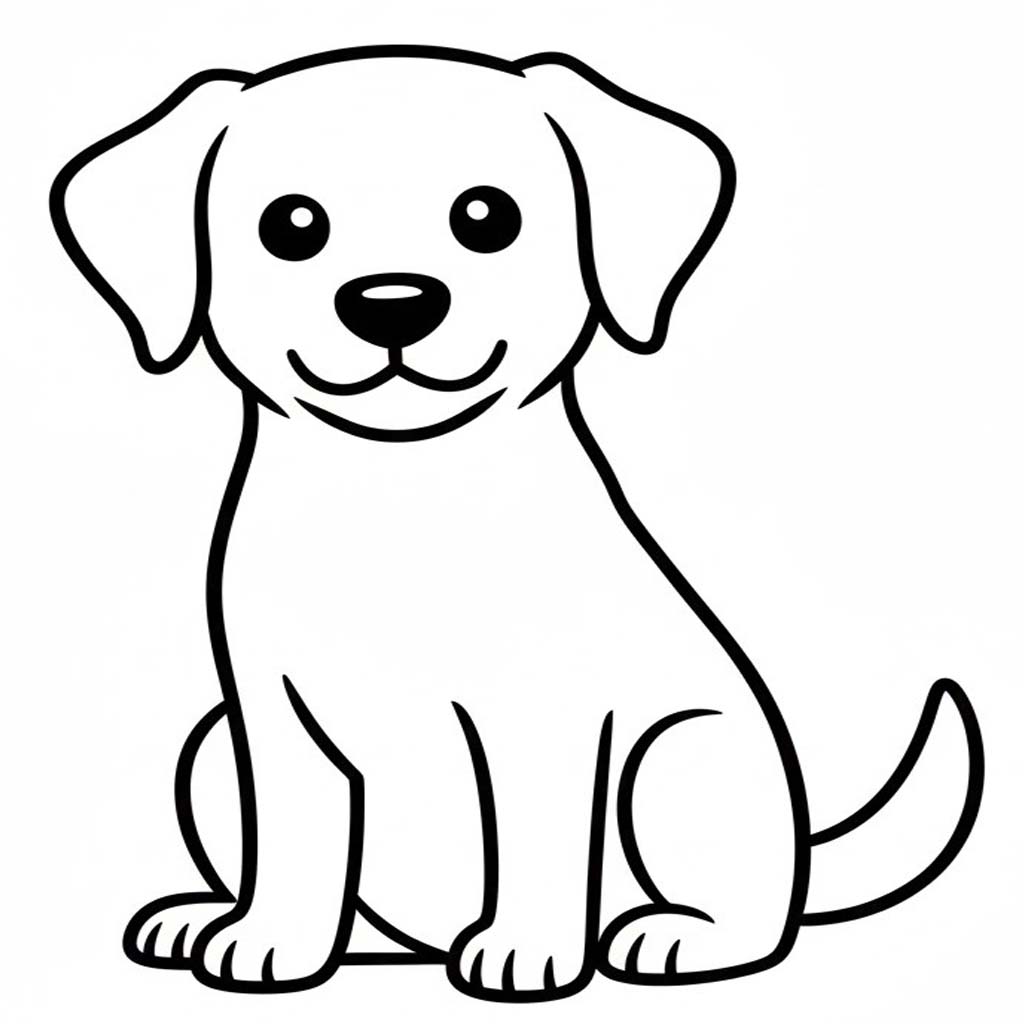 Zeichne Labrador kostenlos druckbare