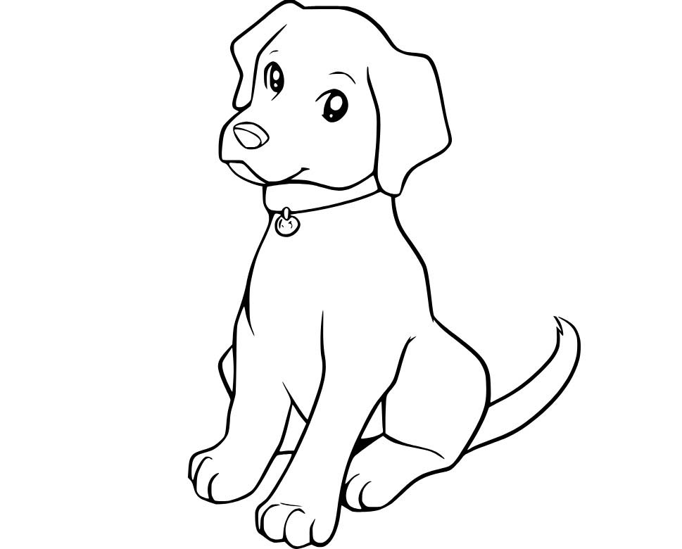 Zeichne Labrador kostenlos für Kinder