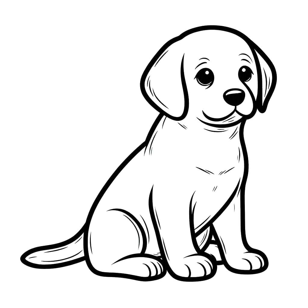 Zeichne Labrador zum Ausdrucken