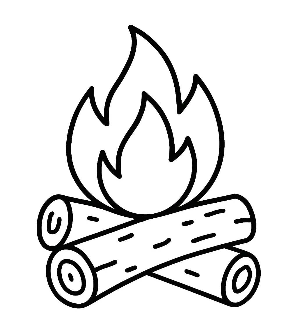 Zeichne Lagerfeuer druckbare