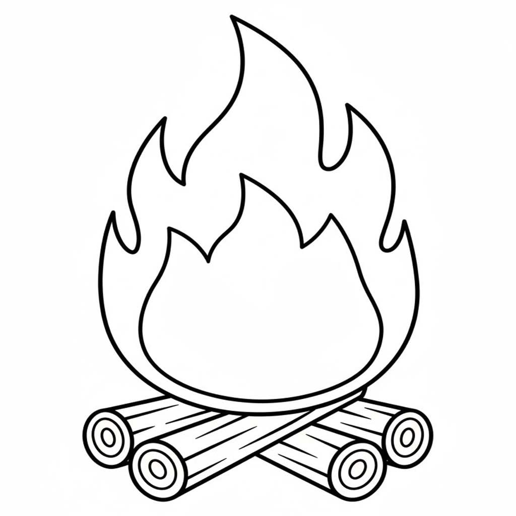 Zeichne Lagerfeuer druckbare einfach