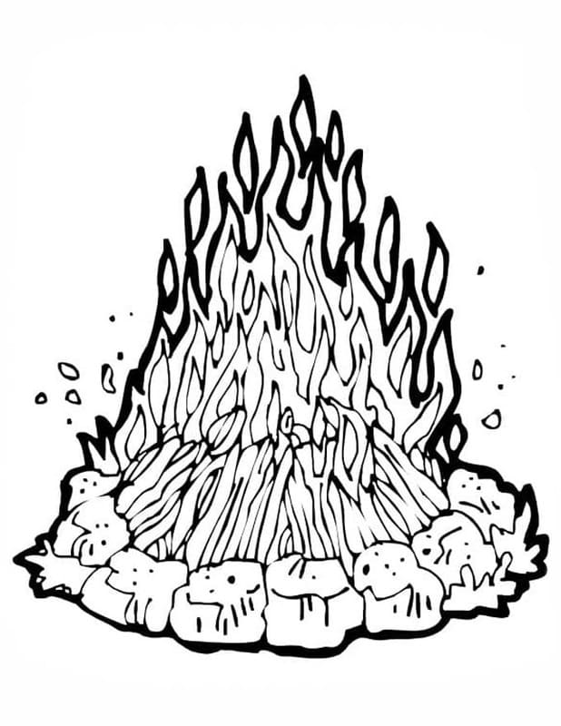 Zeichne Lagerfeuer druckbare für Kinder