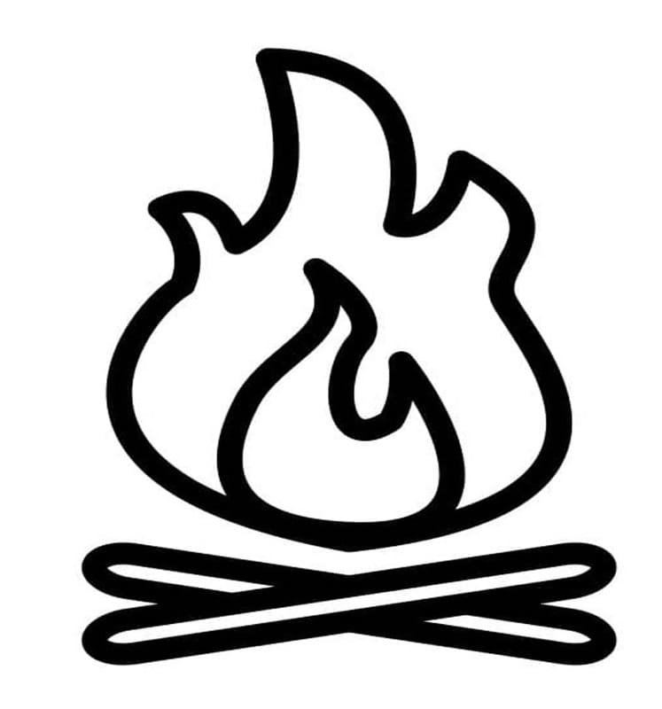 Zeichne Lagerfeuer druckbare schlicht