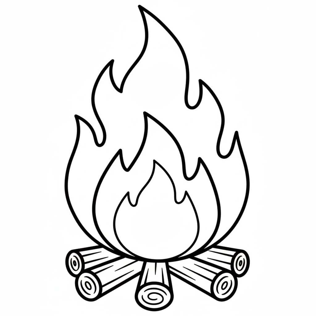 Zeichne Lagerfeuer kostenlos druckbare einfach