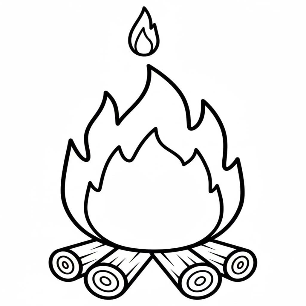 Zeichne Lagerfeuer kostenlos druckbare schlicht
