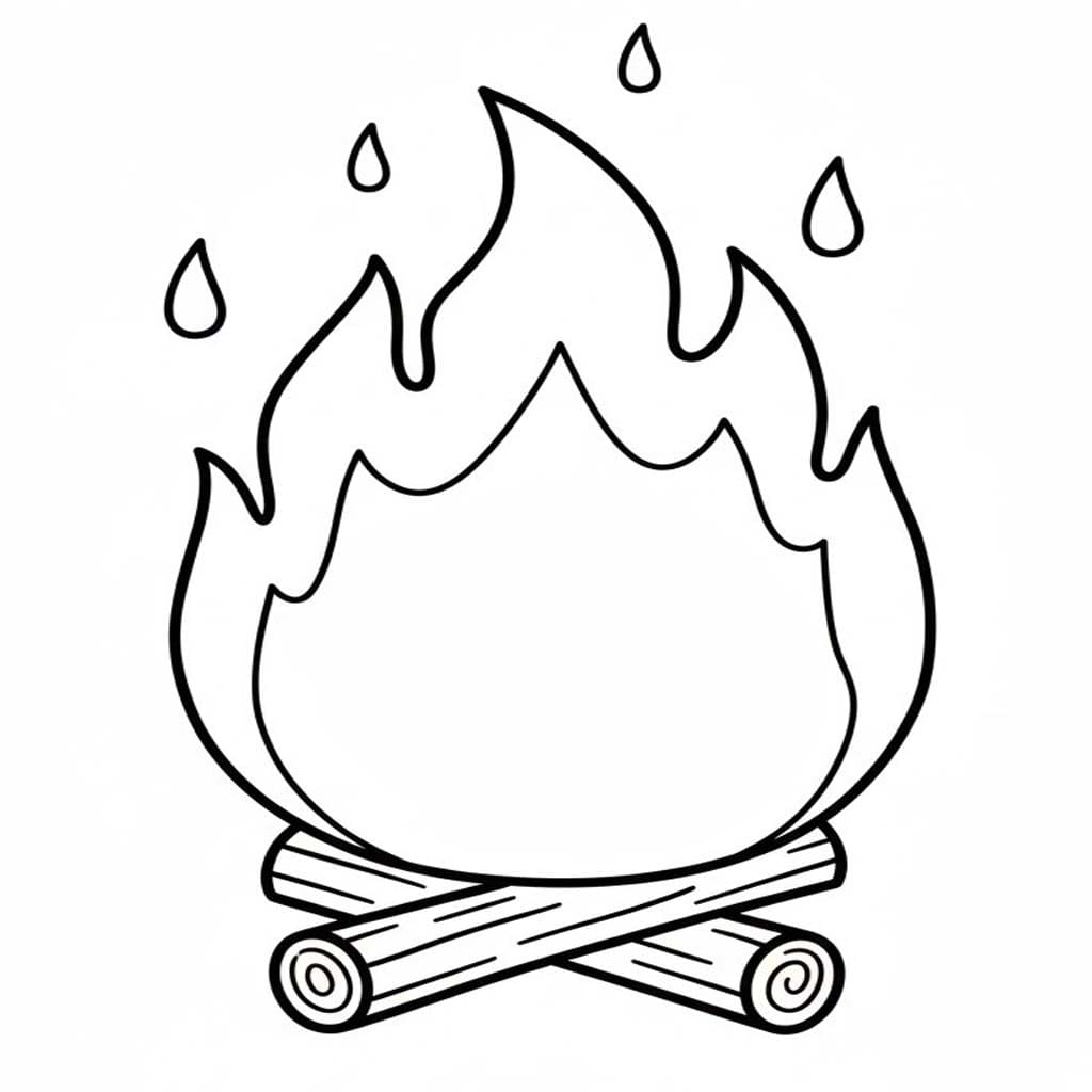 Zeichne Lagerfeuer kostenlos einfach