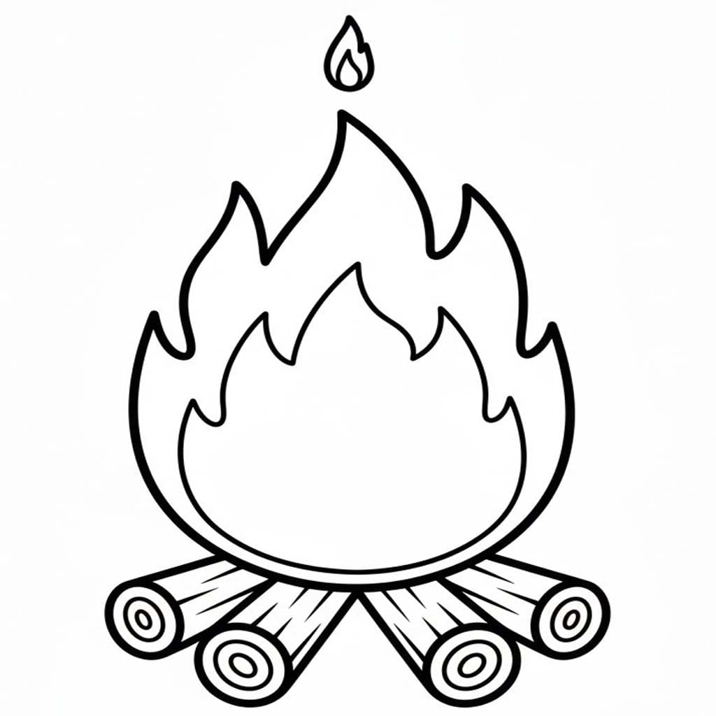 Zeichne Lagerfeuer schlicht