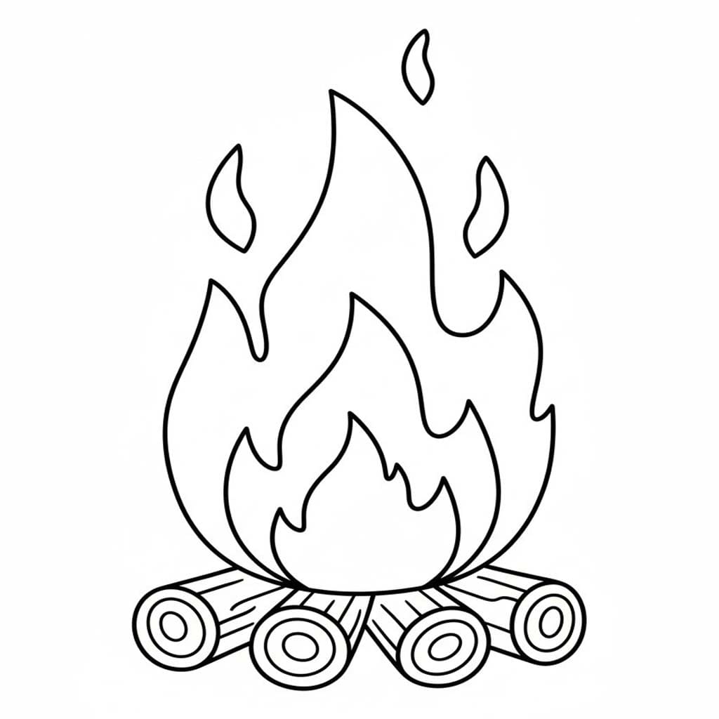 Zeichne Lagerfeuer zum Ausdrucken für Kinder