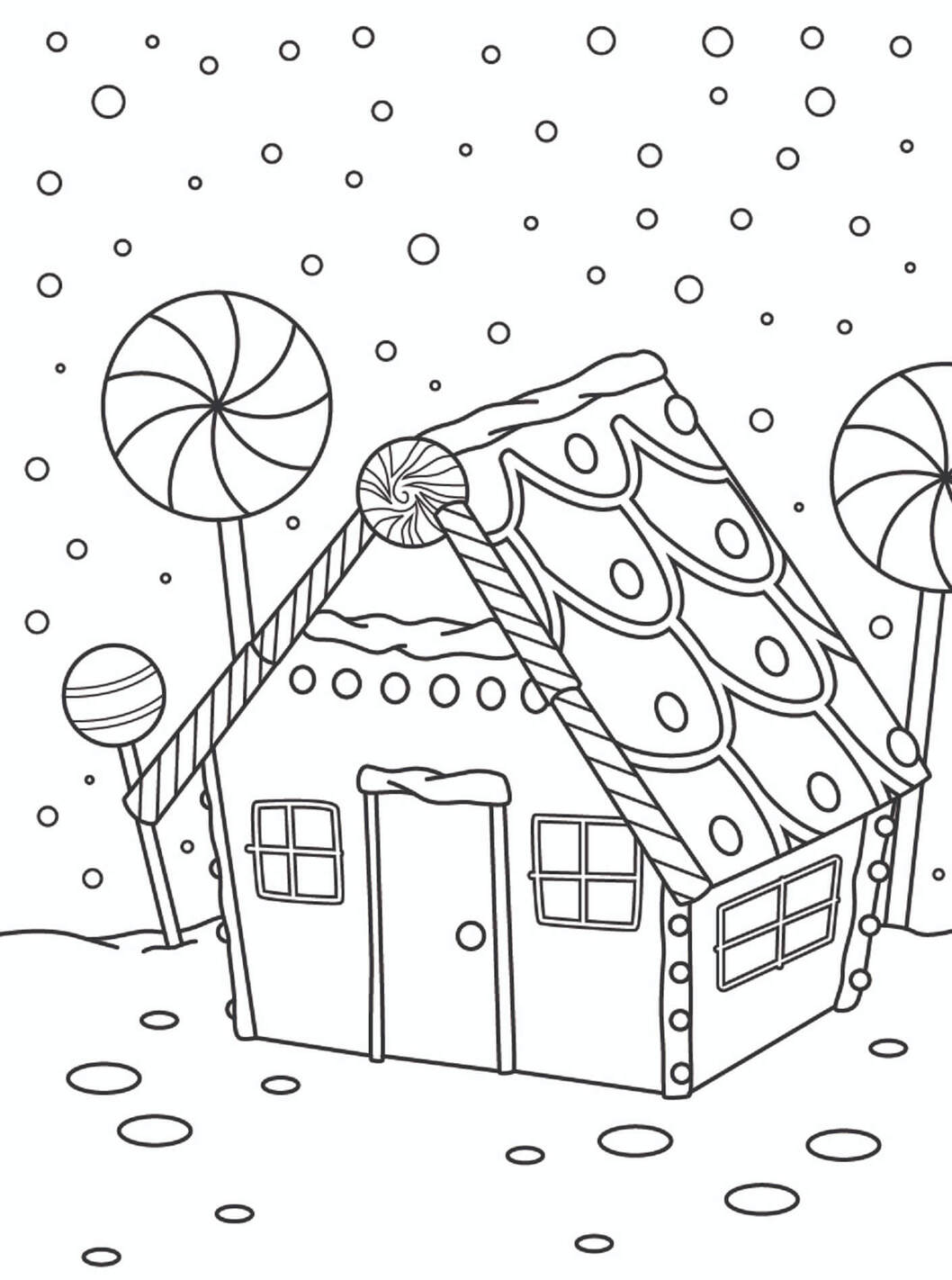 Zeichne Lebkuchenhaus kostenlos basisch