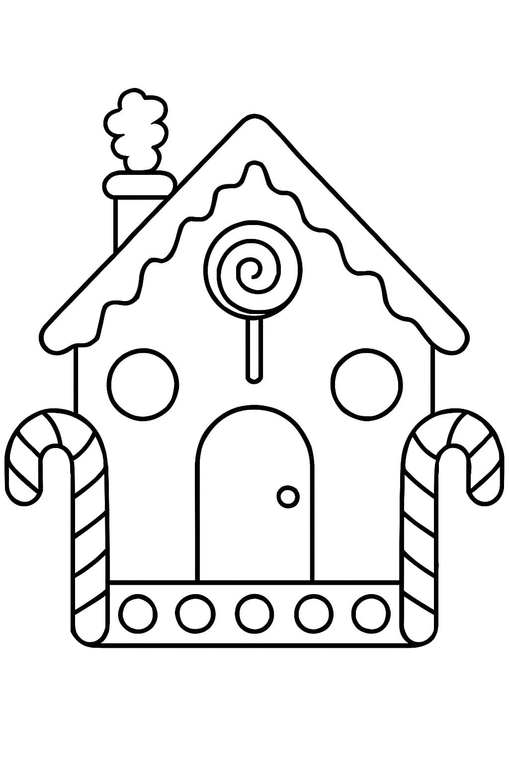 Zeichne Lebkuchenhaus kostenlos druckbare