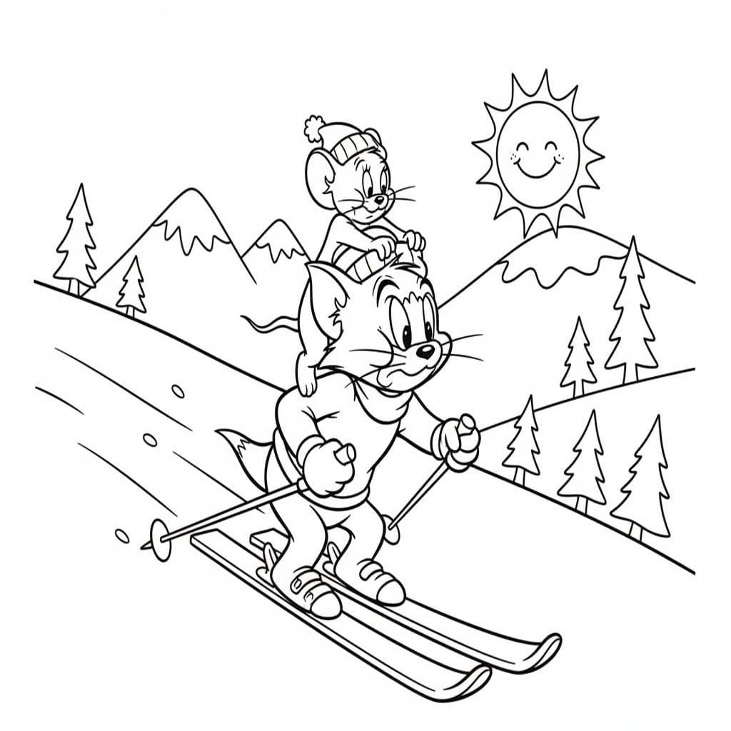 Zeichne Skifahren kostenlos druckbare basisch