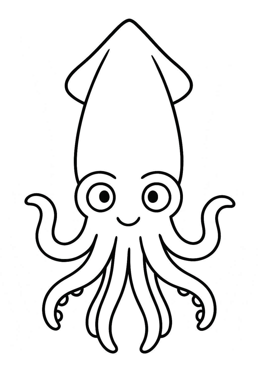 Zeichne Tintenfisch druckbare basisch