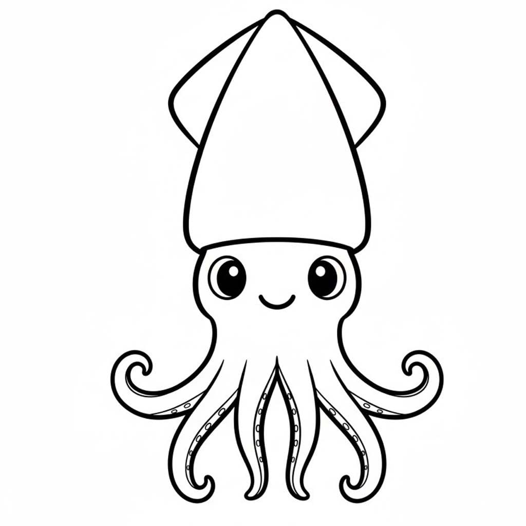 Zeichne Tintenfisch kostenlos einfach