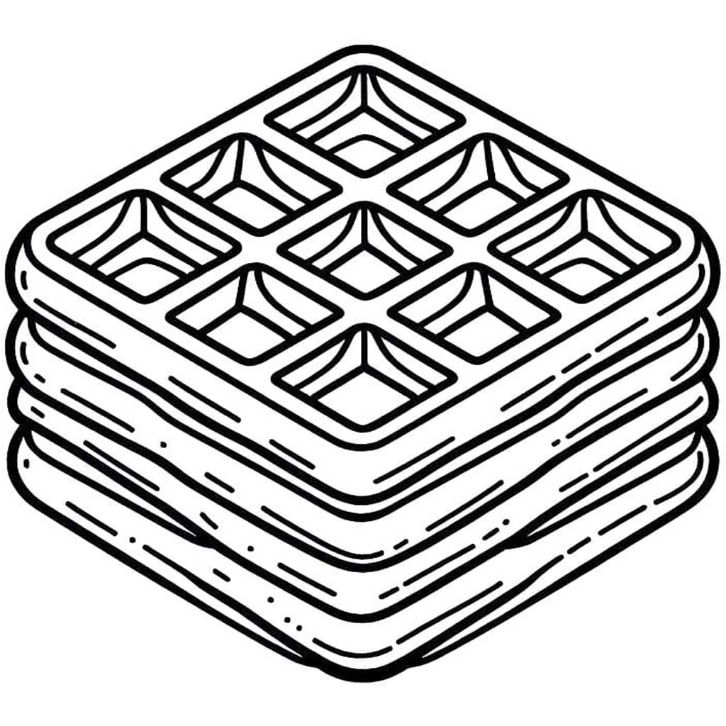 Zeichne Waffeln druckbare schlicht