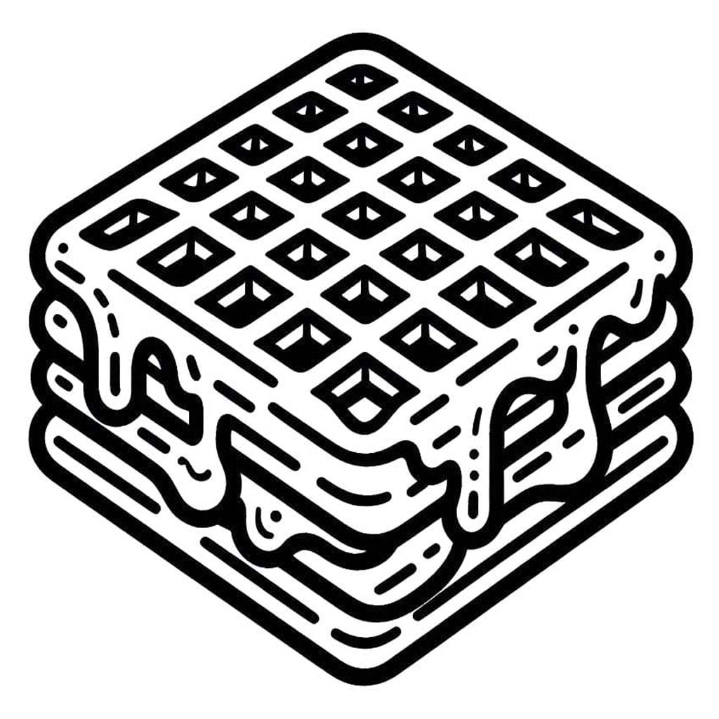 Zeichne Waffeln kostenlos druckbare einfach