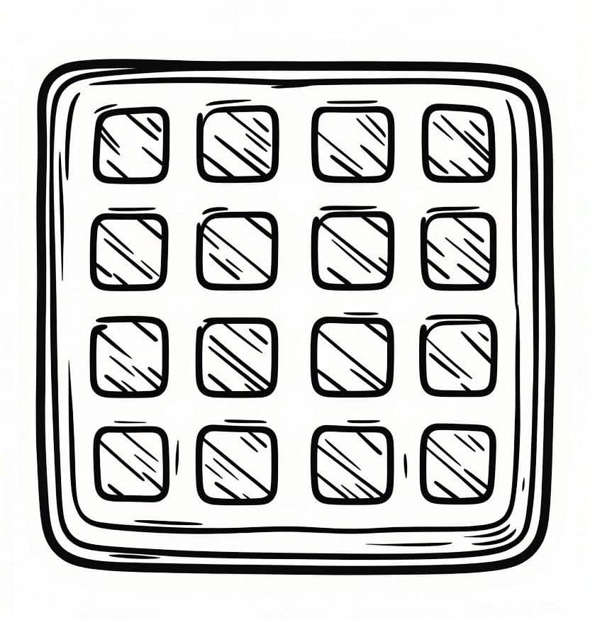 Zeichne Waffeln zum Ausdrucken