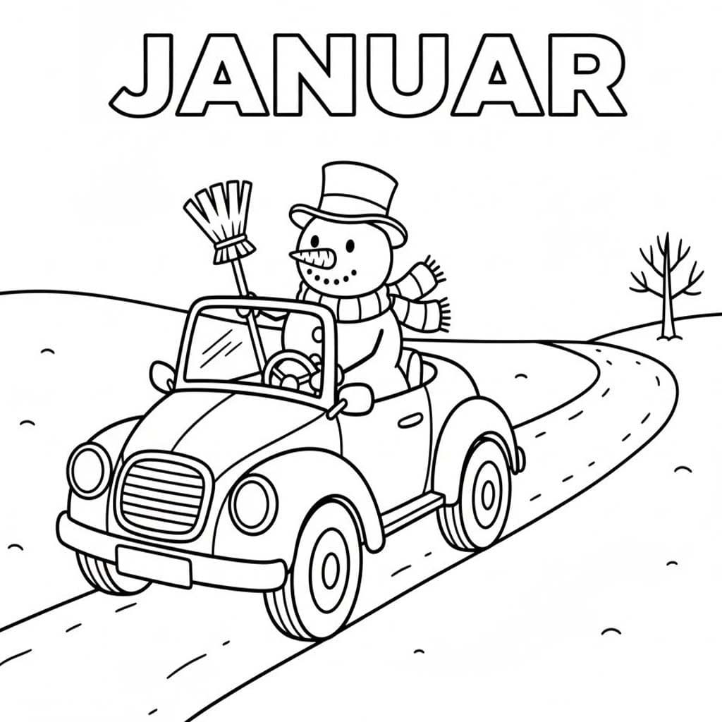 Zeichnung Januar druckbare