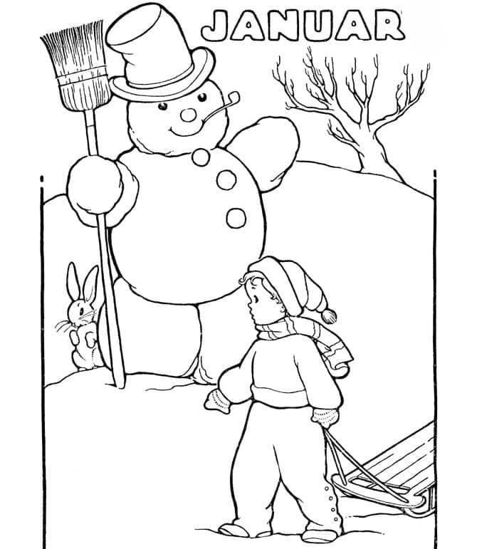 Zeichnung Januar druckbare basisch