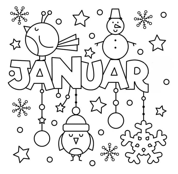 Zeichnung Januar druckbare einfach