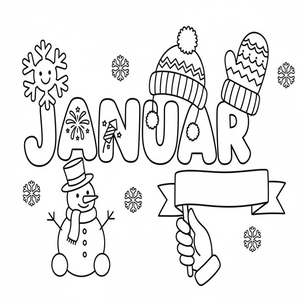 Zeichnung Januar einfach