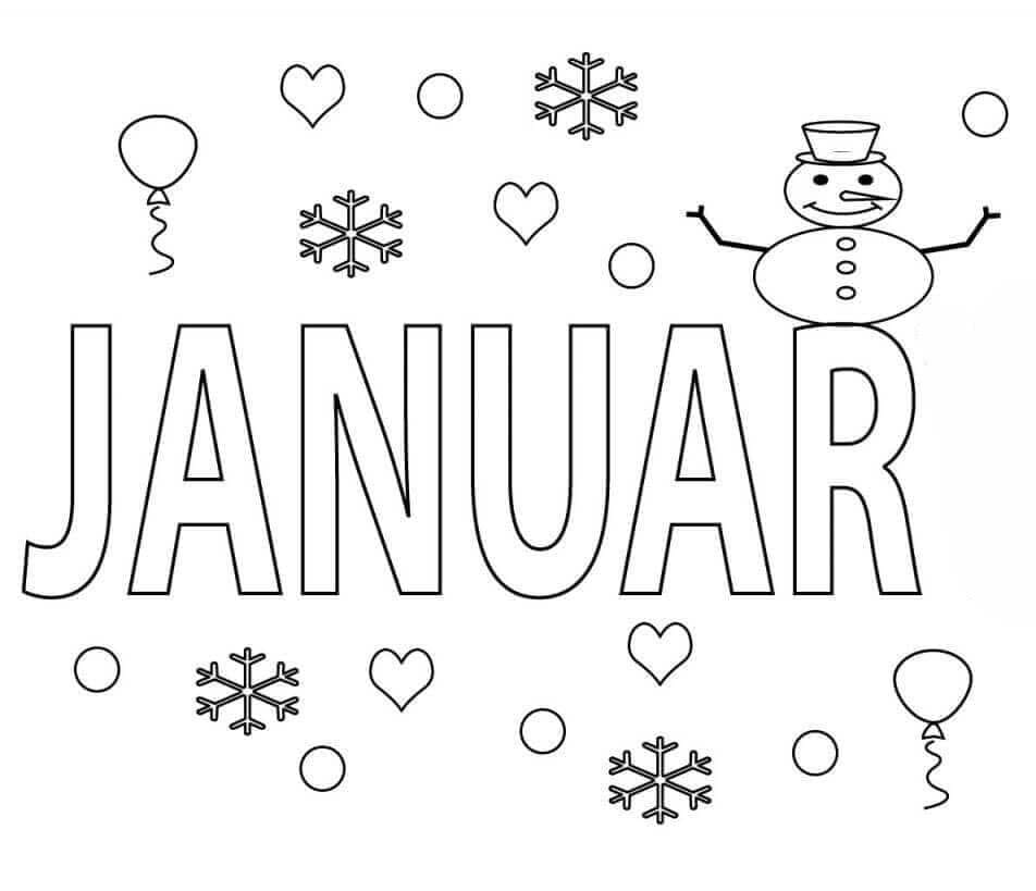 Zeichnung Januar kostenlos druckbare einfach