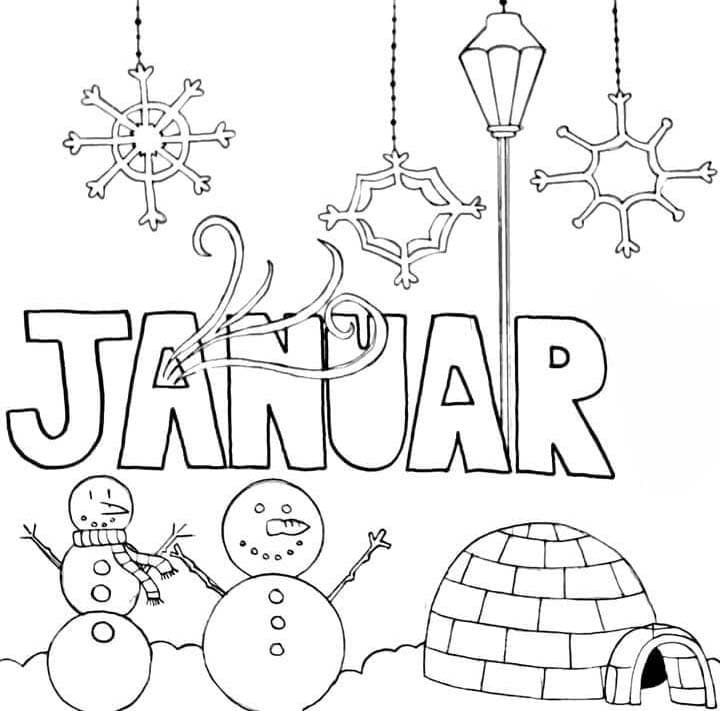 Zeichnung Januar kostenlos druckbare schlicht