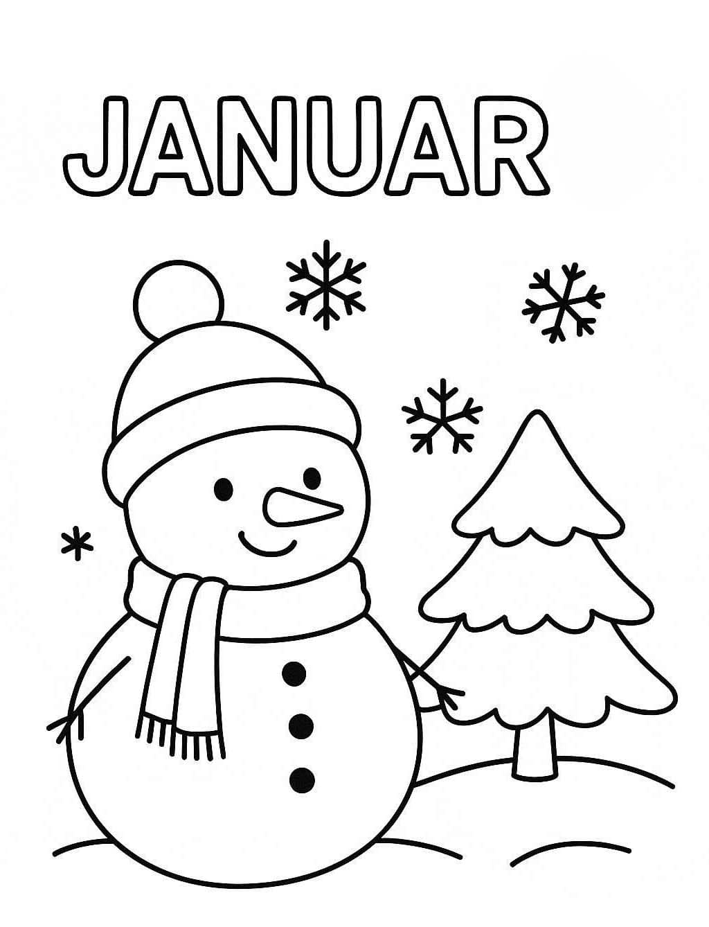 Zeichnung Januar kostenlos schlicht