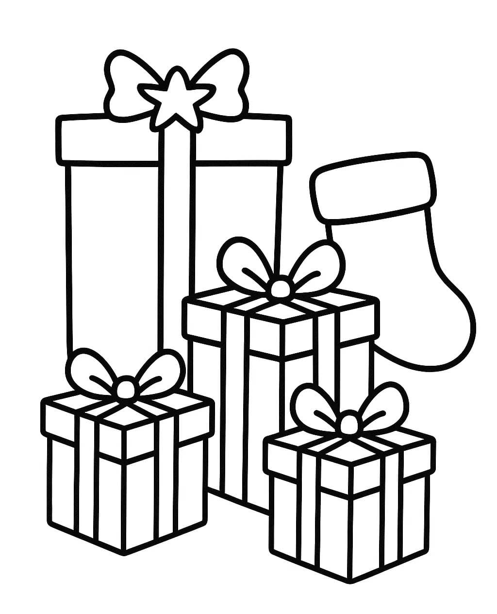 Zeichnung Weihnachtsgeschenke basisch