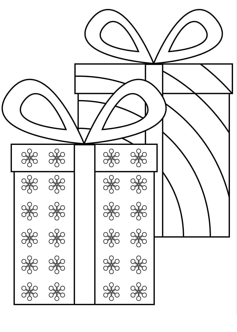 Zeichnung Weihnachtsgeschenke druckbare schlicht