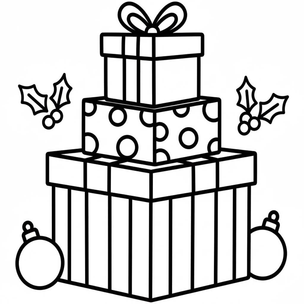 Zeichnung Weihnachtsgeschenke kostenlos druckbare