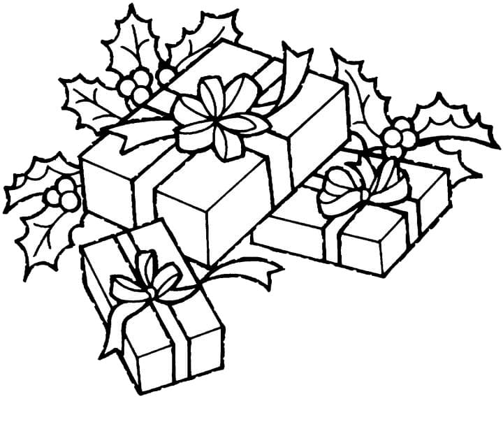 Zeichnung Weihnachtsgeschenke kostenlos schlicht