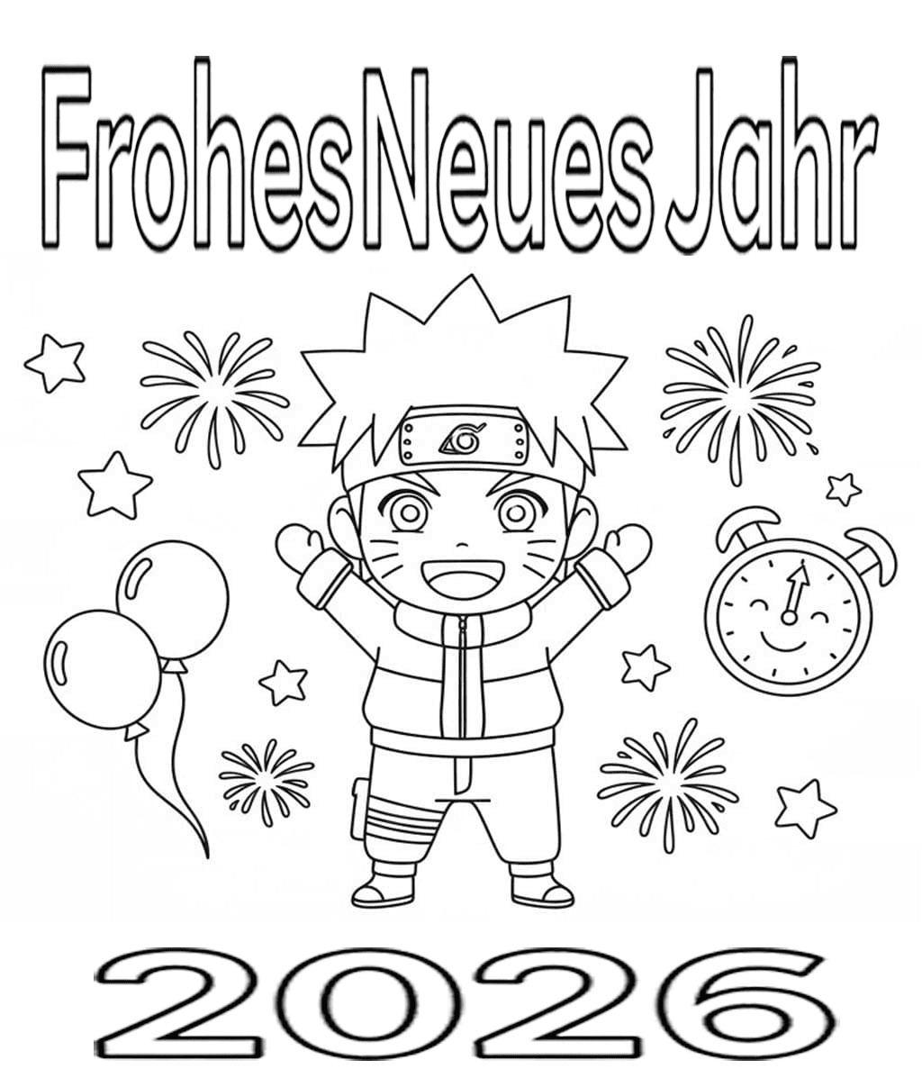 Zum Ausdrucken Frohes Neues Jahr 2026