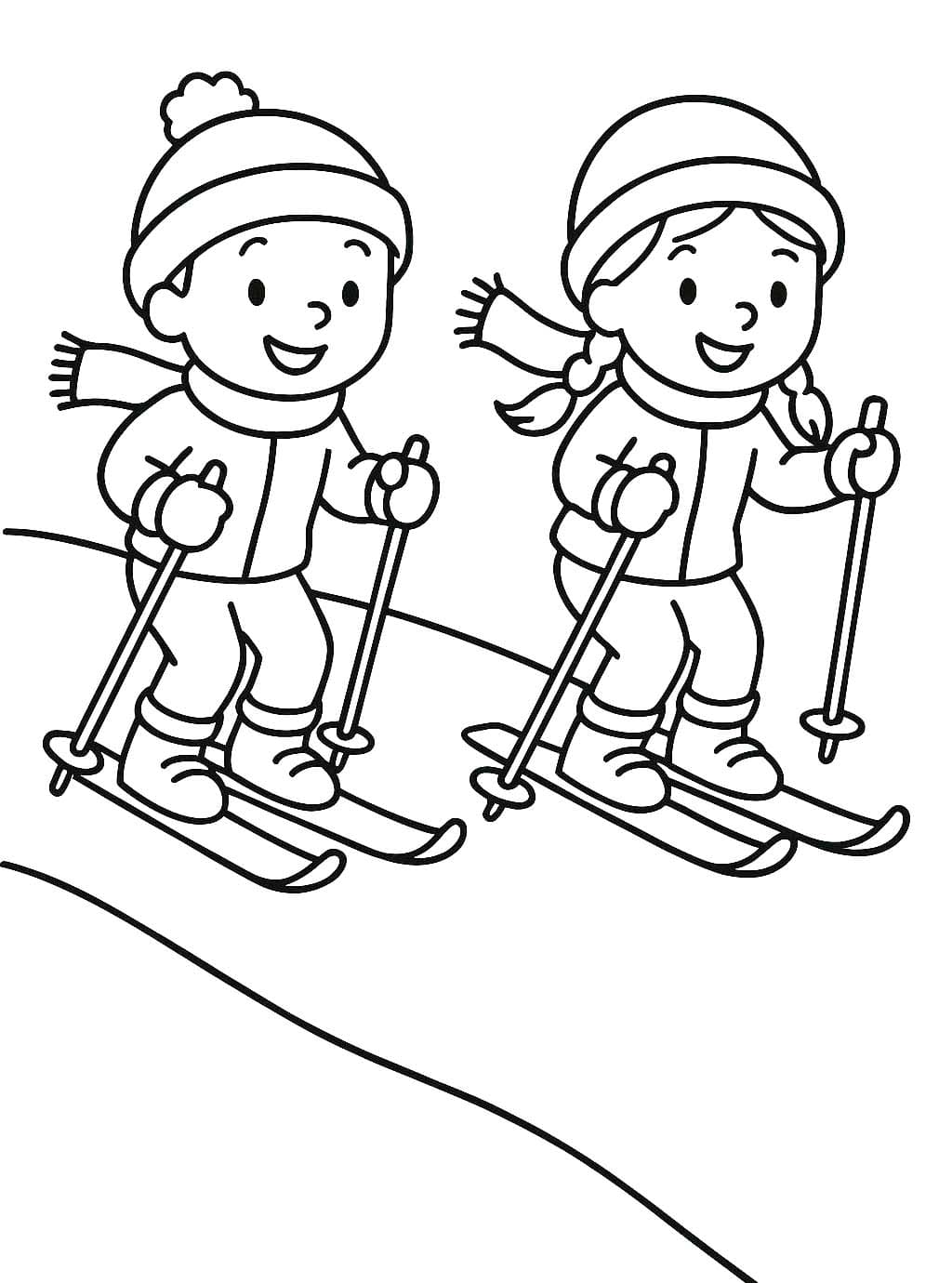 Coloriage Skifahren