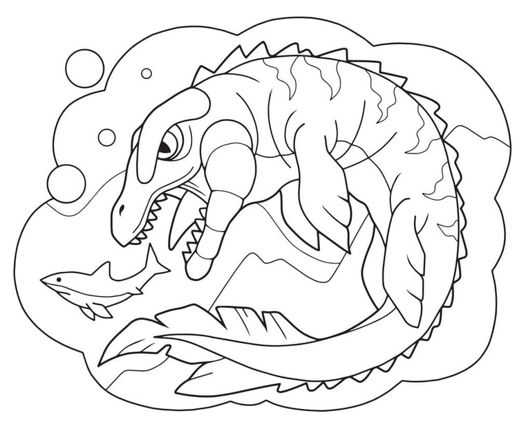 Zeichne Mosasaurus basisch