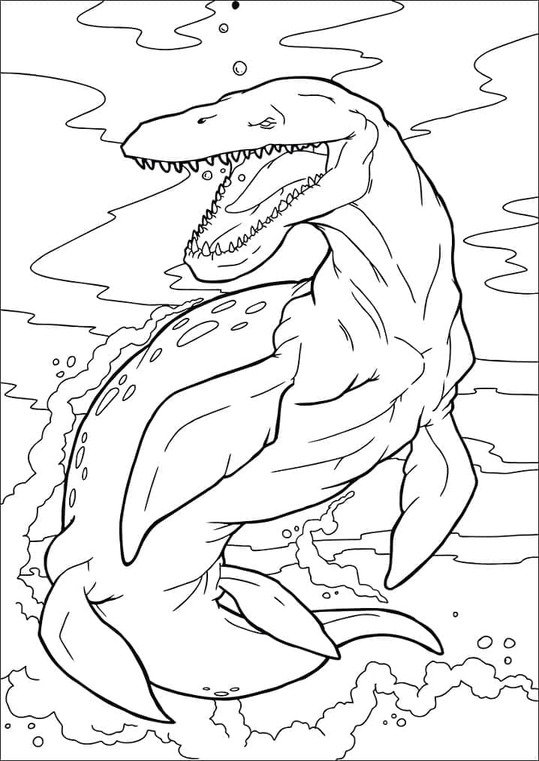 Zeichne Mosasaurus für Kinder