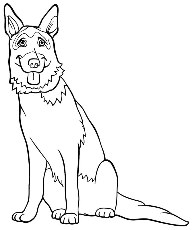 Deutscher Schäferhund druckbare einfach