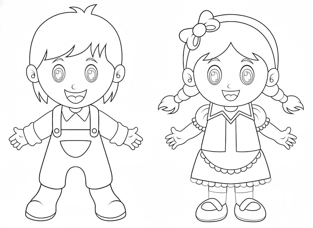 Druckbare Hänsel und Gretel