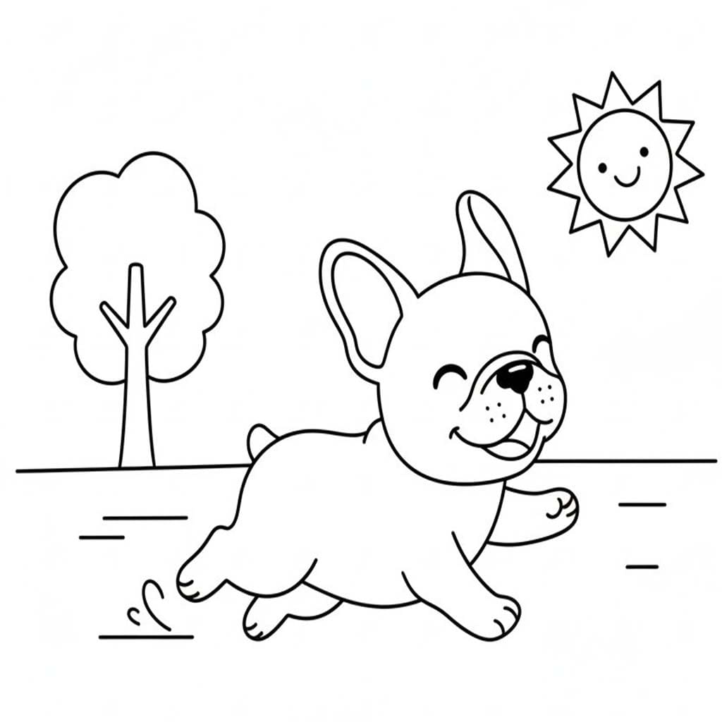 Französische Bulldogge druckbare basisch