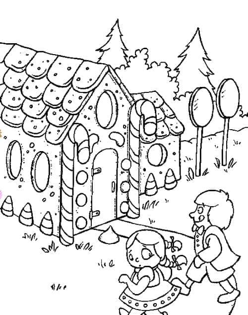 Hänsel und Gretel kostenlos druckbare schlicht