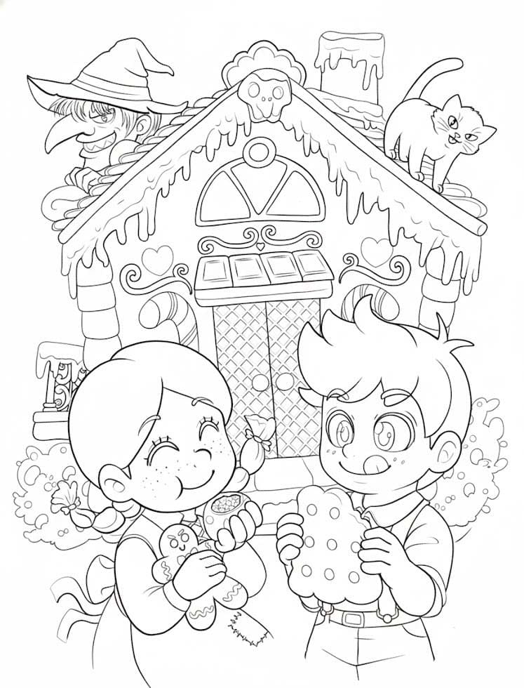 Kostenlos druckbare Hänsel und Gretel