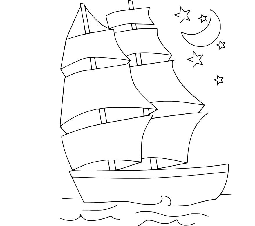 Segelschiff kostenlos druckbare einfach