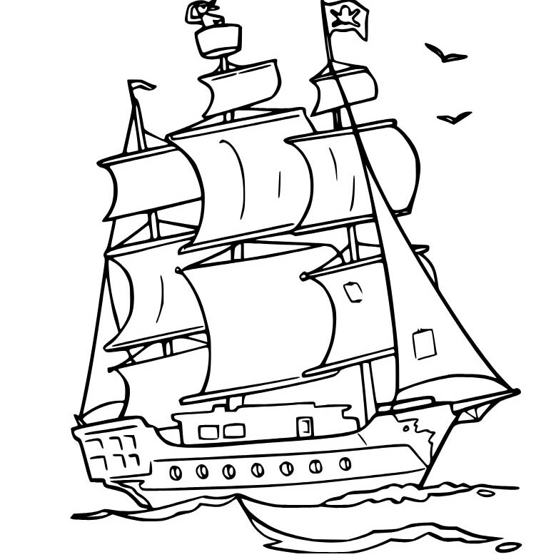 Segelschiff kostenlos druckbare schlicht